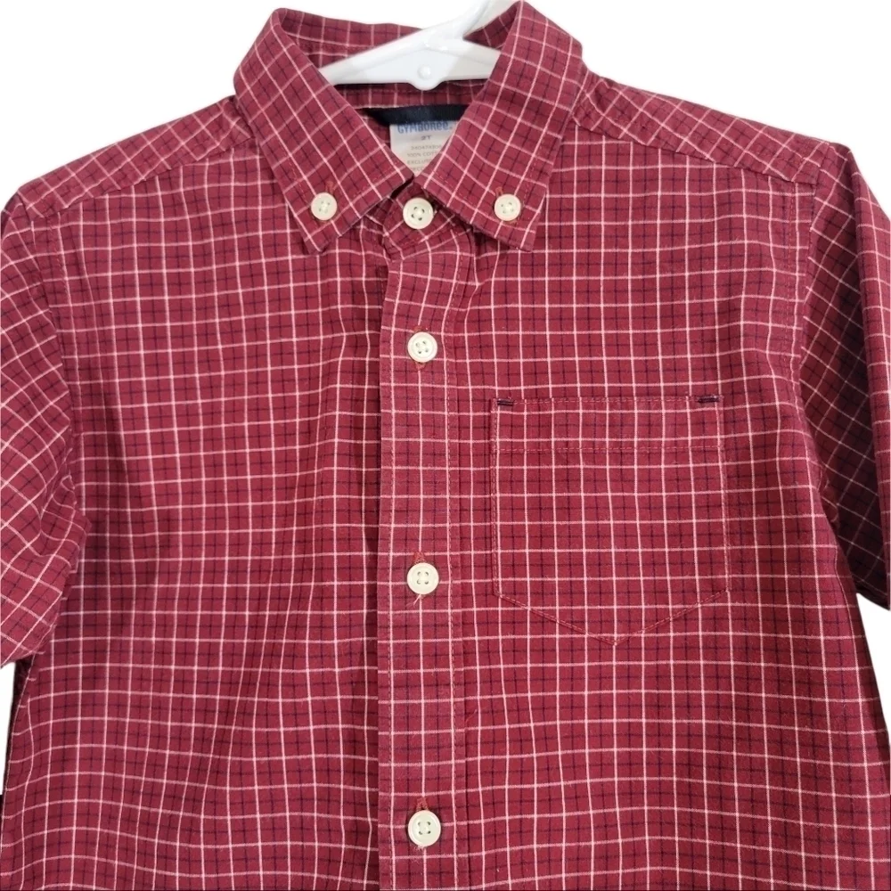 Gymboree Boys Red Plaid Long-Sleeve Button Shirt 2T